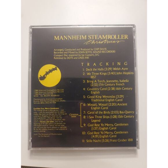 Mannheim Steamroller Christmas Songs Music CD Favorites 1984 Gramaphone Vintage - Picture 3 of 4